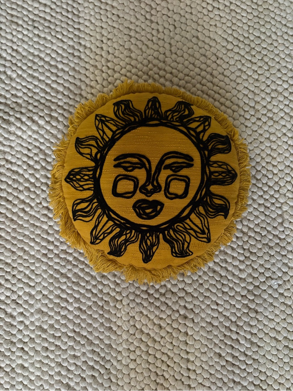 Mustard Yellow Sun throw pillow  - Brand Target